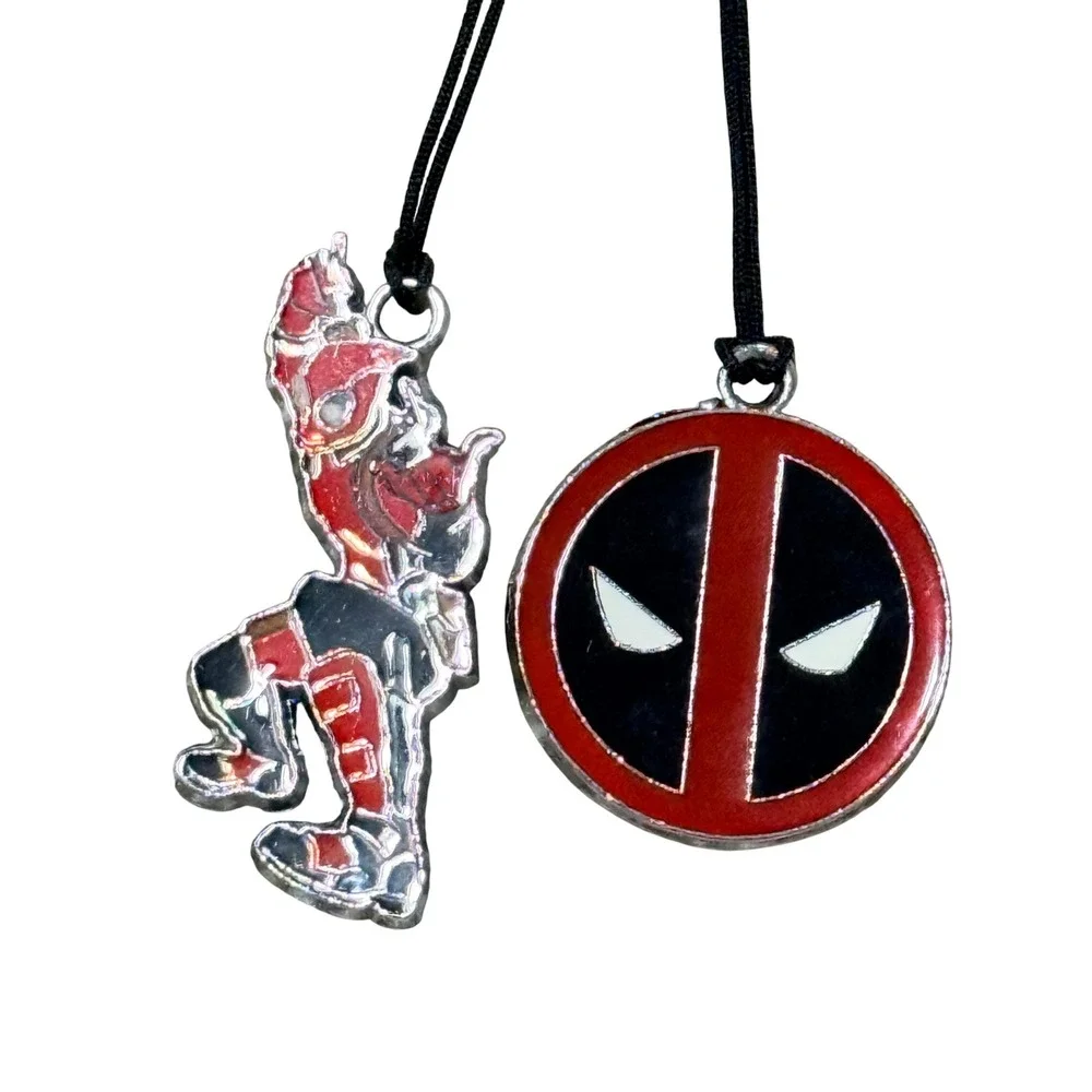 Marvel Deadpool Lanyard Keychain Charm Logo Red Black Comic Art Accessory